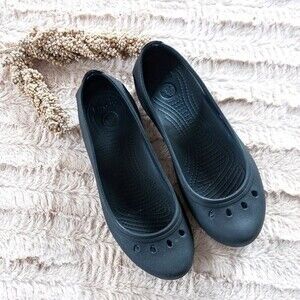 Crocs Black Vented Ballet Flats Size 11 Casual Comfort